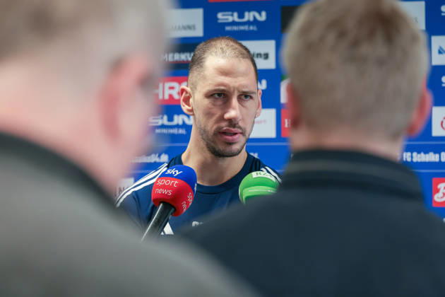 11 03 2026 Football training of FC Schalke 04 Media round with Nikola Katic FC Schalke 04 Gelsenkirchen Training ground FC Schalke 04 NRW Germany xRHR PHOTO YYx Copyright: RHR-FOTOx RHR-FOTO YY
