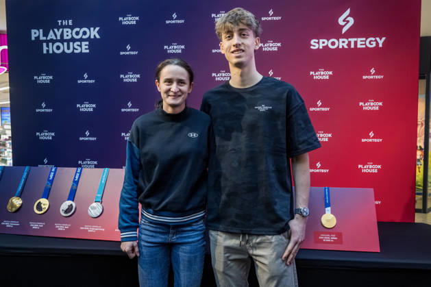 Czech speed skaters Martina Sablikova, left, and Metodej Jilek pose at a press conference, PK, Pressekonferenz after the end of the season, on March 11, 2026 in Prague, Czech Republic. (CTKxPhoto VitxSimanek) CTKPhotoP2026031107502  CTKPhotoP2026031107502