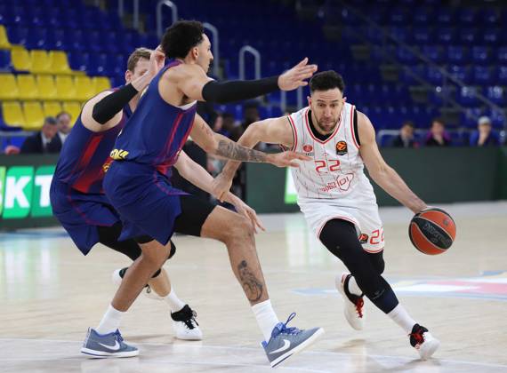 March 13, 2026, Sabadell, Barcelona, Spain: Barcelona Spain 13.03.2026 Miles Norris ( FC Barcelona, Barca and Vasilije Micic (Hapoel Ibi Tel Aviv) battle for the ball during the Basketball Euroleague match between FC Barcelona and Hapoel Ibi Tel Aviv at Palau Blaugrana on13 March 2026 in Barcelona. Basketball Euroleague: FC Barcelona 75-80 Hapoel Ibi Tel Aviv - ZUMAu50_ 20260313_zsp_u50_006 Copyright: xXavixUrgelesx