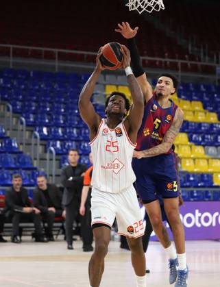 March 13, 2026, Sabadell, Barcelona, Spain: Barcelona Spain 13.03.2026 Miles Norris ( FC Barcelona, Barca and Dan Oturu (Hapoel Ibi Tel Aviv) battle for the ball during the Basketball Euroleague match between FC Barcelona and Hapoel Ibi Tel Aviv at Palau Blaugrana on13 March 2026 in Barcelona. Basketball Euroleague: FC Barcelona 75-80 Hapoel Ibi Tel Aviv - ZUMAu50_ 20260313_zsp_u50_010 Copyright: xXavixUrgelesx