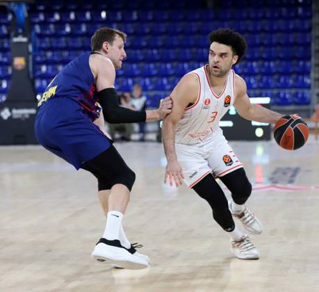 March 13, 2026, Sabadell, Barcelona, Spain: Barcelona Spain 13.03.2026 Jan Vesely ( FC Barcelona, Barca and Elijah Bryant (Hapoel Ibi Tel Aviv) battle for the ball during the Basketball Euroleague match between FC Barcelona and Hapoel Ibi Tel Aviv at Palau Blaugrana on13 March 2026 in Barcelona. Basketball Euroleague: FC Barcelona 75-80 Hapoel Ibi Tel Aviv - ZUMAu50_ 20260313_zsp_u50_012 Copyright: xXavixUrgelesx