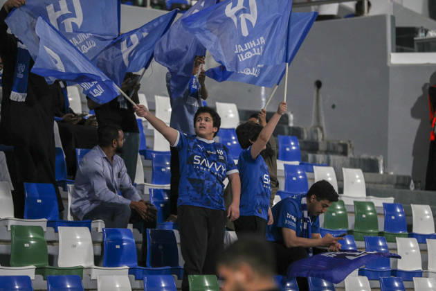 Saudi Arabia Football Saudi Pro League 2025 2026, Matchday 26 Al Fateh FC vs 1Al Hilal Maydan Tamweel Aloula Saudi Arabia Spectators, fans, stands, flag, banner, banner, choreography, fan choreography, Copyright: xOumaimaxSouaidix