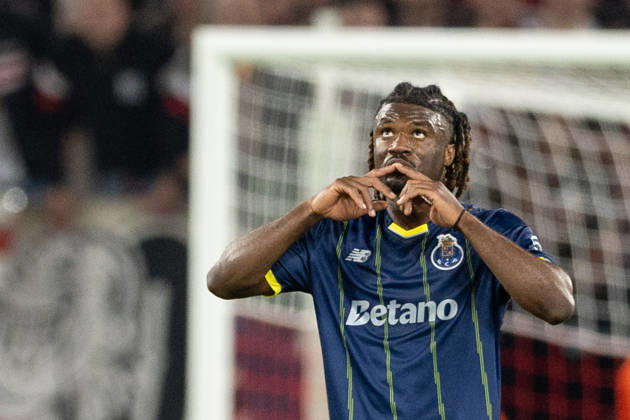 March 12, 2026, Stuttgart, Germany: Terem Moffi of FC Porto celebrates after scoring a goal during the UEFA Europa League 2025 2026 match between VfB Stuttgart - FC Porto at Arena Stuttgart..Final score; VfB Stuttgart 1:2 FC Porto. Stuttgart Germany - ZUMAs197 20260312_aaa_s197_498 Copyright: xGrzegorzxWajdax