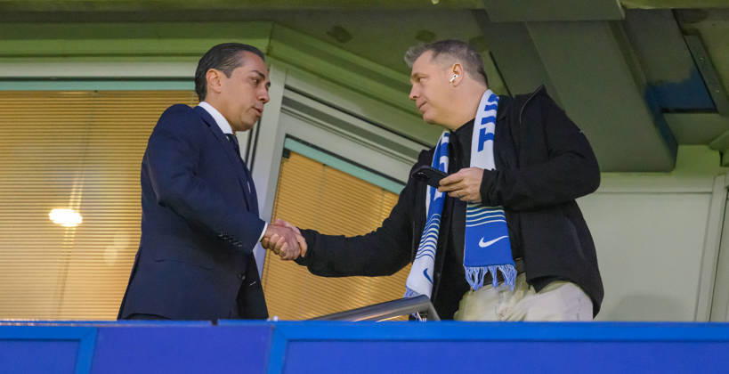 17 March 2026 - Chelsea v Paris Saint-Germain - Champions League - Stamford Bridge. Chelsea v Paris Saint-Germain - Champions League - Stamford Bridge. Chelsea co-owners Todd Boehly and Behdad Eghbali before the match. Picture : Mark Pain London England Copyright: xMarkxPainx