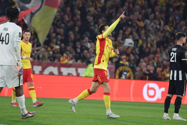 FOOTBALL : RC Lens vs Angers SCO - Ligue 1 J21 - 20 03 2026 Joie et célébration de Florian THAUVIN (RC Lens) apres son but lors du match RC Lens vs Angers SCO, Ligue 1 J27, stade Bollaert-Delelis, le 20 mars 2026 - photo Laurent Sanson PsnewZ  Copyright: xLaurentxSANSONx xPsnewZx