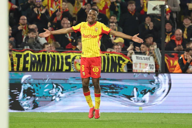 FOOTBALL : RC Lens vs Angers SCO - Ligue 1 J21 - 20 03 2026 Joie de Mamadou SANGARE (RC Lens) apres son but lors du match RC Lens vs Angers SCO, Ligue 1 J27, stade Bollaert-Delelis, le 20 mars 2026 - photo Laurent Sanson PsnewZ  Copyright: xLaurentxSANSONx xPsnewZx