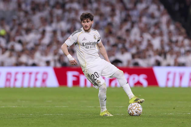 Real Madrid CF Vs Atletico Madrid in Spain - 22 Mar 2026 Francisco Jose Garcia Torres, known as Fran Garcia of Real Madrid CF seen in action during the LaLiga EA Sports 2025 2026 week 29 football match between Real Madrid CF and Atletico Madrid at Santiago Bernabeu stadium. Final score: Real Madrid CF 3:2 Atletico Madrid. Madrid Spain Copyright: xFedericoxTitonex xSOPAxImagesx FTITONE_017