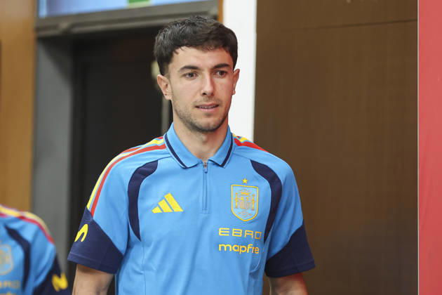 March 25, 2026, Las Rozas, Madrid, Spain: Martin Zubimendi attends a press conference, PK, Pressekonferenz due to the sponsorship agreement between the Spain national soccer team and Movistar ahead of the International Friendly, Länderspiel, Nationalmannschaft match against Serbia, at Ciudad del Futbol on March 25, 2026, in Las Rozas, Madrid, Spain. Las Rozas Spain - ZUMAa181 20260325_zaa_a181_029 Copyright: xIrinaxR.xHipolitox