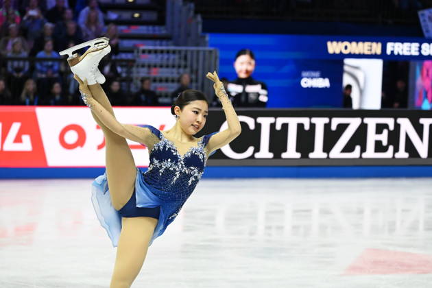 ISU Figure skating, Eiskunstlauf World Championships 2026 at the O2 Arena in Prague, Czech Republic - 27 Mar 2026 Mone Chiba of Japan performs their routine during the Women Free skating program at the ISU Figure Skating World Championships 2026 at the O2 Arena. ISU Figure Skating World Championships 2026 takes place from 24th to 29th of March in Prague, Czech Republic. Prague Czech Republic Copyright: xTomasxTkacikx xSOPAxImagesx 20260327-ISU-women-11