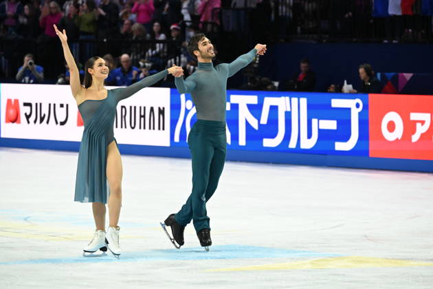 ISU Figure skating, Eiskunstlauf World Championships 2026 in Prague, Czech Republic - 28 Mar 2026 Laurence Fournier Beaudry (L) and Guillaume Cizeron of France perform during the Ice Dance Free Dance competition at the ISU Figure Skating World Championships 2026 at the O2 Arena. ISU Figure Skating World Championships 2026 takes place from 24th to 29th of March in Prague, Czech Republic. Prague Czech Republic Copyright: xTomasxTkacikx xSOPAxImagesx 20260328-isu-dance-9