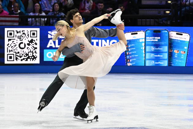 ISU Figure skating, Eiskunstlauf World Championships 2026 in Prague, Czech Republic - 28 Mar 2026 Piper Gilles (L) and Paul Poirier of Canada perform during the Ice Dance Free Dance competition at the ISU Figure Skating World Championships 2026 at the O2 Arena. ISU Figure Skating World Championships 2026 takes place from 24th to 29th of March in Prague, Czech Republic. Prague Czech Republic Copyright: xTomasxTkacikx xSOPAxImagesx 20260328-isu-dance-13