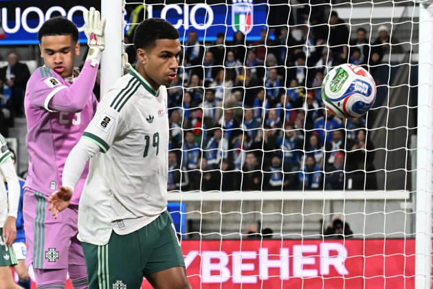 Soccer, FIFA World Cup, WM, Weltmeisterschaft, Fussball 2026 match between Italy-North Ireland Pierce Charles of North Ireland,Shea Charles of North Ireland during playoff qualifier Fifa World Cup 2026 match between Italy-North Ireland at the gewiss stadium, Italy, March 26th, 2026. Imago-Images Emmefoto Copyright: xImago-Images Emmefotox