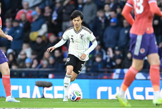 Kaoru Mitoma of Japan during an International Friendly, Länderspiel, Nationalmannschaft match between Scotland and Japan at Hampden Park in Glasgow, Scotland on March 28, 2026. Noxthirdxpartyxsales  aflo_325489430