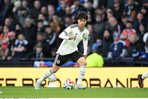 Kaoru Mitoma of Japan during an International Friendly, Länderspiel, Nationalmannschaft match between Scotland and Japan at Hampden Park in Glasgow, Scotland on March 28, 2026. Noxthirdxpartyxsales aflo_325489431