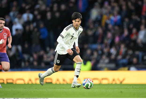 Kaoru Mitoma of Japan during an International Friendly, Länderspiel, Nationalmannschaft match between Scotland and Japan at Hampden Park in Glasgow, Scotland on March 28, 2026. Noxthirdxpartyxsales aflo_325489432