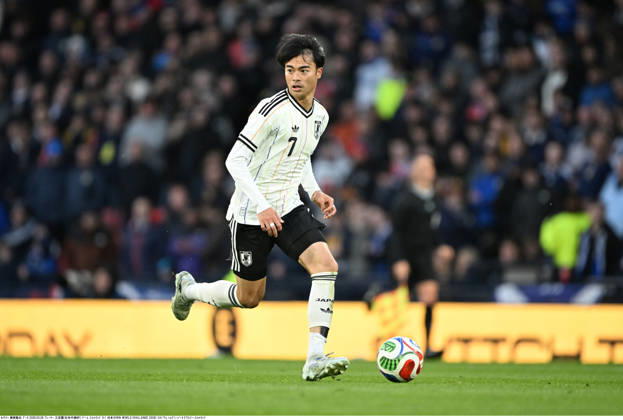 Kaoru Mitoma of Japan during an International Friendly, Länderspiel, Nationalmannschaft match between Scotland and Japan at Hampden Park in Glasgow, Scotland on March 28, 2026. Noxthirdxpartyxsales aflo_325489433