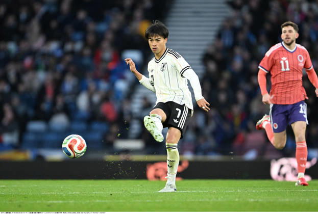 Kaoru Mitoma of Japan during an International Friendly, Länderspiel, Nationalmannschaft match between Scotland and Japan at Hampden Park in Glasgow, Scotland on March 28, 2026. Noxthirdxpartyxsales aflo_325489435