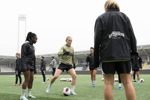 260401 Paulina Nyström during a training session with Häcken on April 1, 2026 in Gothenburg Photo Daniel Stiller BILDBYRAN code DS DS0567 fotboll football soccer fotball europa cup träning practice training häcken uefa womens europa cup dam bbeng Copyright: DANIELxSTILLER BB260401DS006