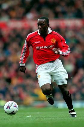 Manchester United, ManU V Everton, Premier League Dwight Yorke of Manchester United on the ball during the Premier League match between Manchester United and Everton at Old Trafford on March 21, 1999 in Manchester, England. Manchester Old Trafford England United Kingdom Copyright: xAllstarxPicturexLibraryxLtdx