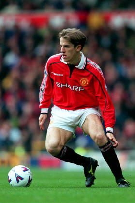 Manchester United, ManU V Everton, Premier League Philip Neville of Manchester United on the ball during the Premier League match between Manchester United and Everton at Old Trafford on March 21, 1999 in Manchester, England. Manchester Old Trafford England United Kingdom Copyright: xAllstarxPicturexLibraryxLtdx