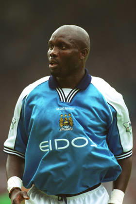 Manchester City V Coventry City, Premier League George Weah of Manchester City portrait before the Premier League match between Manchester City and Coventry City at Maine Road on August 26, 2000 in Manchester, England. Manchester Maine Road England United Kingdom Copyright: xAllstarxPicturexLibraryxLtdx