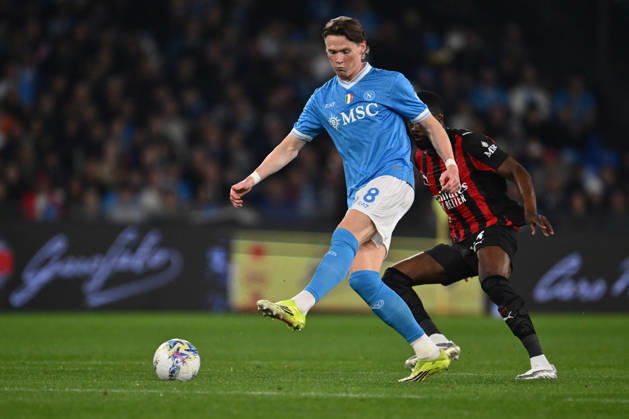 SSC Napoli v AC Milan - Serie A Scott McTominay of S.S.C. Napoli is in action during the 31st day of the Serie A Championship between S.S.C. Napoli and A.C. Milan at the Diego Armando Maradona Stadium on April 6, 2026, in Naples, Italy. Naples Italy Italy Copyright: xDomenicoxCippitellix originalFilename:cippitelli-sscnapol260406_npMfy