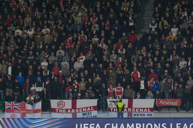 Sporting CP Vs Arsenal FC in Lisbon, Portugal - 07 Apr 2026 Arsenal FC fans seen during the UEFA Champions League 2025 26 Quarter-finals 1st leg between Sporting CP and Arsenal FC at Estadio Jose Alvalade. Final score: Sporting CP 0:1 Arsenal FC Lisbon Portugal Copyright: xBrunoxdexCarvalhox xSOPAxImagesx brunodecarvalho_sportingarsenal-814