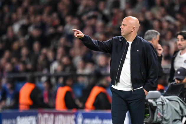Coach Arne Slot Liverpool FC gestures during the UEFA Champions League 2025 26 Quarter Final First Leg match between Paris Saint Germain FC and Liverpool FC at Parc des Princes on April 8, 2026 in Paris, France Photo by Harry Langer DeFodi Images