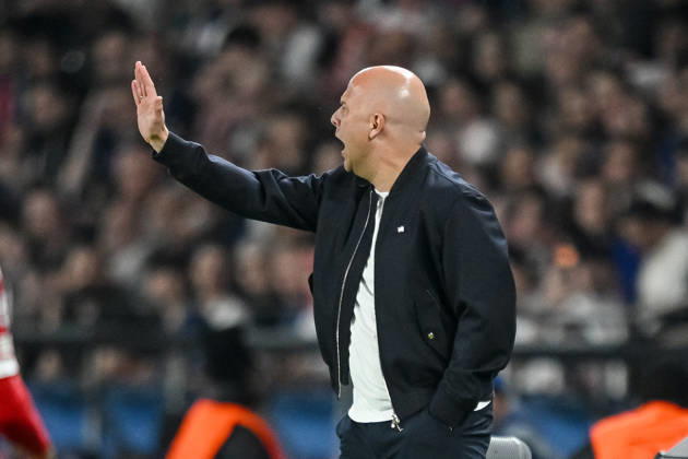 Coach Arne Slot Liverpool FC gestures during the UEFA Champions League 2025 26 Quarter Final First Leg match between Paris Saint Germain FC and Liverpool FC at Parc des Princes on April 8, 2026 in Paris, France Photo by Harry Langer DeFodi Images