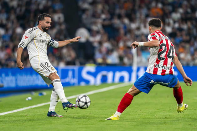 REAL MADRID CF v GIRONA. LA LIGA 2025 2026. ROUND 31. REAL MADRID CF v GIRONA FC. LA LIGA 2025 2026. ROUND 31. Real Madrid CFÂ s Dani Carvajal and Girona FCÂ s Alex Moreno during La Liga match. April 10, 2026 (ALTERPHOTOS Tomas Garrido) MadridSpain Copyright: xTomasxGarridox