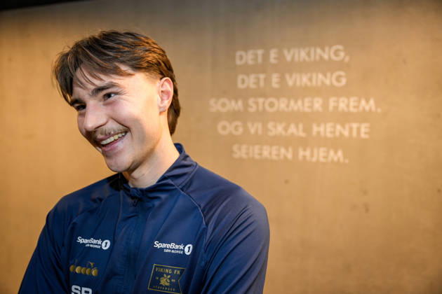 Eliteserien in football 2026 Viking Bodo Glimt Stavanger 20260411 Vikings Simen Kvia Egeskog in the mixed zone after the elite series football match between Viking and Bodo Glimt at Lyse Arena in Stavanger Photo Carina Johansen NTB Stavanger Norway EDITORIAL USE ONLY RESTRICTED USE FOR BETTING COMPANIES Copyright: xCarinaxJohansenx xNTBx