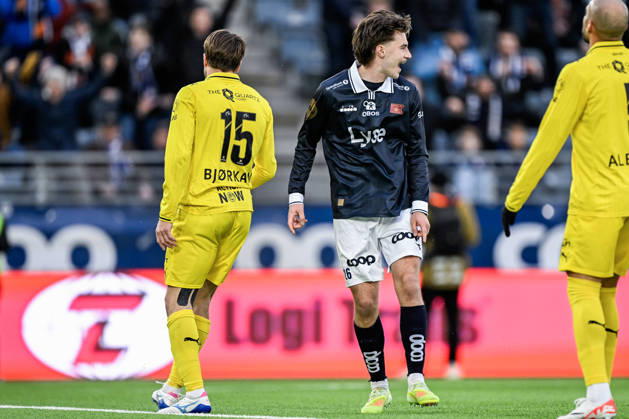 Eliteserien in football 2026 Viking Bodo Glimt Stavanger 20260411 Vikings Simen Kvia Egeskog celebrates after scoring the 4 0 goal during the elite series football match between Viking and Bodo Glimt at Lyse Arena in Stavanger Photo Carina Johansen NTB Stavanger Norway EDITORIAL USE ONLY RESTRICTED USE FOR BETTING COMPANIES Copyright: xCarinaxJohansenx xNTBx