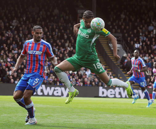 Football - 2025 2026 Premier League - Crystal Palace vs. Newcastle United - Selhurst Park - Sunday 12th April 2026 Will Osula of Newcastle United