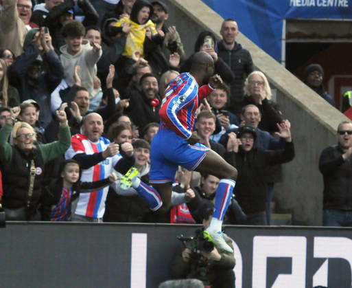 Football - 2025 2026 Premier League - Crystal Palace vs. Newcastle United - Selhurst Park - Sunday 12th April 2026 Jean Philippe Mateta of Crystal Palace celebrates his goal