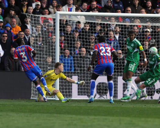 Football - 2025 2026 Premier League - Crystal Palace vs. Newcastle United - Selhurst Park - Sunday 12th April 2026 Tyrick Mitchell sets up Jean Philippe Mateta of Crystal Palace for his first goal his goal