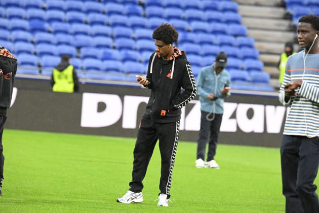 Football : Olympique Lyonnais v Lorient - French ligue 1- 12 04 2026 Players of Lorient before the French ligue 1 match between Olympique Lyonnais and Lorient at Groupama Stadium Decines Charpieu Lyon on April 12, 2026 , France LYONFrance Copyright: xMouradxAllilix