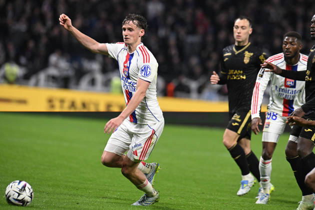 Football : Olympique Lyonnais v Lorient - French ligue 1- 12 04 2026 Morton TYLER of Lyon during the French ligue 1 match between Olympique Lyonnais and Lorient at Groupama Stadium Decines Charpieu Lyon on April 12, 2026 , France LYONFrance Copyright: xMouradxAllilix