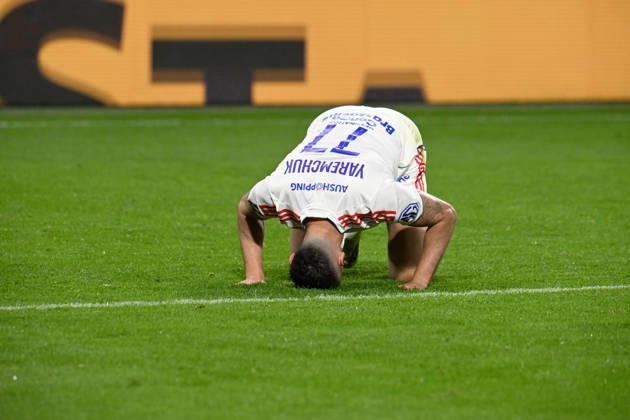 Football : Olympique Lyonnais v Lorient - French ligue 1- 12 04 2026 YAREMCHUK Roman of Lyon scoring goal during the French ligue 1 match between Olympique Lyonnais and Lorient at Groupama Stadium Decines Charpieu Lyon on April 12, 2026 , France LYONFrance Copyright: xMouradxAllilix