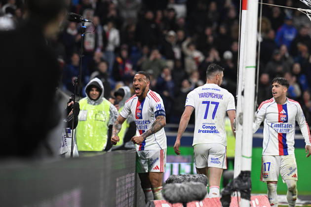 Football : Olympique Lyonnais v Lorient - French ligue 1- 12 04 2026 Corentin TOLISSO of Lyon scoring goal during the French ligue 1 match between Olympique Lyonnais and Lorient at Groupama Stadium Decines Charpieu Lyon on April 12, 2026 , France LYONFrance Copyright: xMouradxAllilix