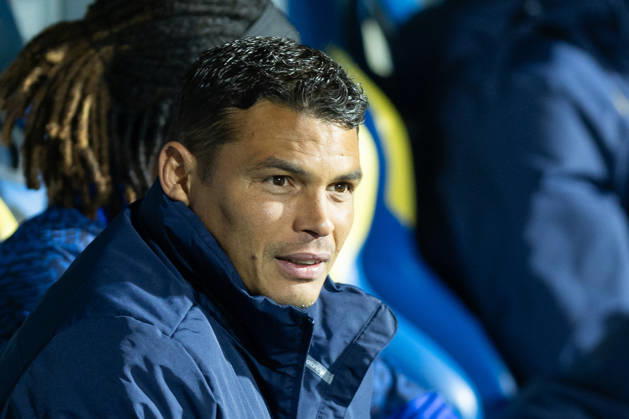 April 12, 2026, Estoril, Oeiras, Portugal: Porto defender from Brazil THIAGO SILVA (3) before the start of the game of Matchday 29 of the Liga Portugal Betclic between Estoril and Porto at Estadio Antonio Coimbra da Mota Estoril Portugal - ZUMAs359 20260412_zsp_s359_032 Copyright: xAlexandrexdexSousax