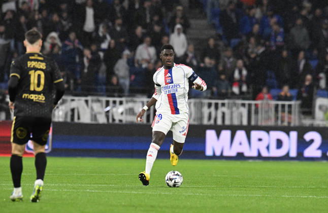 Football : Olympique Lyonnais v Lorient - French ligue 1- 12 04 2026 Moussa NIAKHATE of Lyon during the French ligue 1 match between Olympique Lyonnais and Lorient at Groupama Stadium Decines Charpieu Lyon on April 12, 2026 , France LYONFrance Copyright: xMouradxAllilix