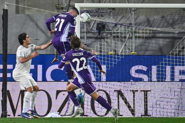 ACF Fiorentina s defender Robin Gosens scores a goal during ACF Fiorentina vs SS Lazio, Italian soccer Serie A match in Florence, Italy, April 13 2026 Copyright: xLisaxGuglielmi IPAxSportx xipa-agency.netx xx IPA_73955070 IPA_Agency_IPA73955070