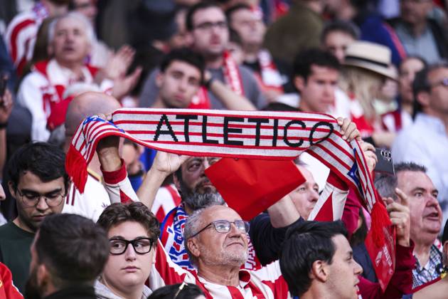 UEFA Champions League quarterfinal second leg soccer match Atletico Madrid vs FC Barcelona, Barca at Riyadh Air Metropolitano stadium in Madrid, Spain. 14 April 2026 Atletico de Madrid Fans 900 Cordon Press 900 CordonxPress LOF - Champions League Atletico Madrid vs FC Barcelona
