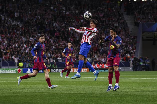 UEFA Champions League quarterfinal second leg soccer match Atletico Madrid vs FC Barcelona, Barca at Riyadh Air Metropolitano stadium in Madrid, Spain. 14 April 2026 Giuliano Simeone 900 Cordon Press 900 CordonxPress LOF - Champions League Atletico Madrid vs FC Barcelona