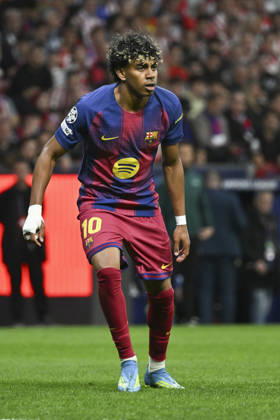 April 14, 2026, Madrid, Spain: Lamine Yamal of Barcelona seen during the UEFA Champions League Quarter-Final match Atletico de Madrid and FC Barcelona, Barca at the Metropolitano stadium. Final score: Atlà tico de Madrid 1 - 2 FC Barcelona. Atletico De Madrid V FC Barcelona - UEFA Champions League, Madrid, Spain - 14 Apr 2026 - ZUMAs197 20260414_aab_s197_018 Copyright: xAtilanoxGarciax