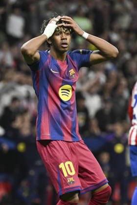 April 14, 2026, Madrid, Spain: Lamine Yamal of Barcelona during the UEFA Champions League Quarter-Final match Atletico de Madrid and FC Barcelona, Barca at the Metropolitano stadium. Final score: Atlà tico de Madrid 1 - 2 FC Barcelona. Madrid Spain - ZUMAs197 20260414_aab_s197_043 Copyright: xAtilanoxGarciax
