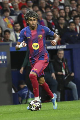 April 14, 2026, Madrid, Spain: Lamine Yamal of Barcelona seen during the UEFA Champions League Quarter-Final match Atletico de Madrid and FC Barcelona, Barca at the Metropolitano stadium. Final score: Atlà tico de Madrid 1 - 2 FC Barcelona. Madrid Spain - ZUMAs197 20260414_aab_s197_014 Copyright: xAtilanoxGarciax