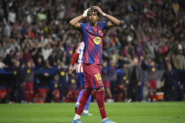 April 14, 2026, Madrid, Spain: Lamine Yamal of Barcelona during the UEFA Champions League Quarter-Final match Atletico de Madrid and FC Barcelona, Barca at the Metropolitano stadium. Final score: AtlÃ tico de Madrid 1 - 2 FC Barcelona. Madrid Spain - ZUMAs197 20260414_aab_s197_028 Copyright: xAtilanoxGarciax