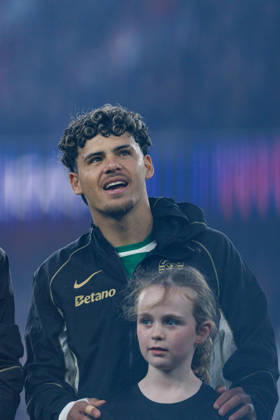 Maxi Araujo seen during UEFA Champions League quarterfinal game between teams of Arsenal FC and Sporting CP at Emirates Stadium (Maciej Rogowski Ball Raw Images) London Emirates Stadium United Kingdom Copyright: xMaciejxRogowskix MaciejRogowskiArsenalSporting252662
