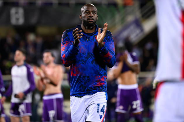 Jean-Philippe Mateta of Crystal Palace celebrates at the end of the UEFA Conference League 2025 2026 football match between ACF Fiorentina and Crystal Palace at Artemio Franchi stadium in Florence (Italy), April 16, 2026. andreaxstaccioli
